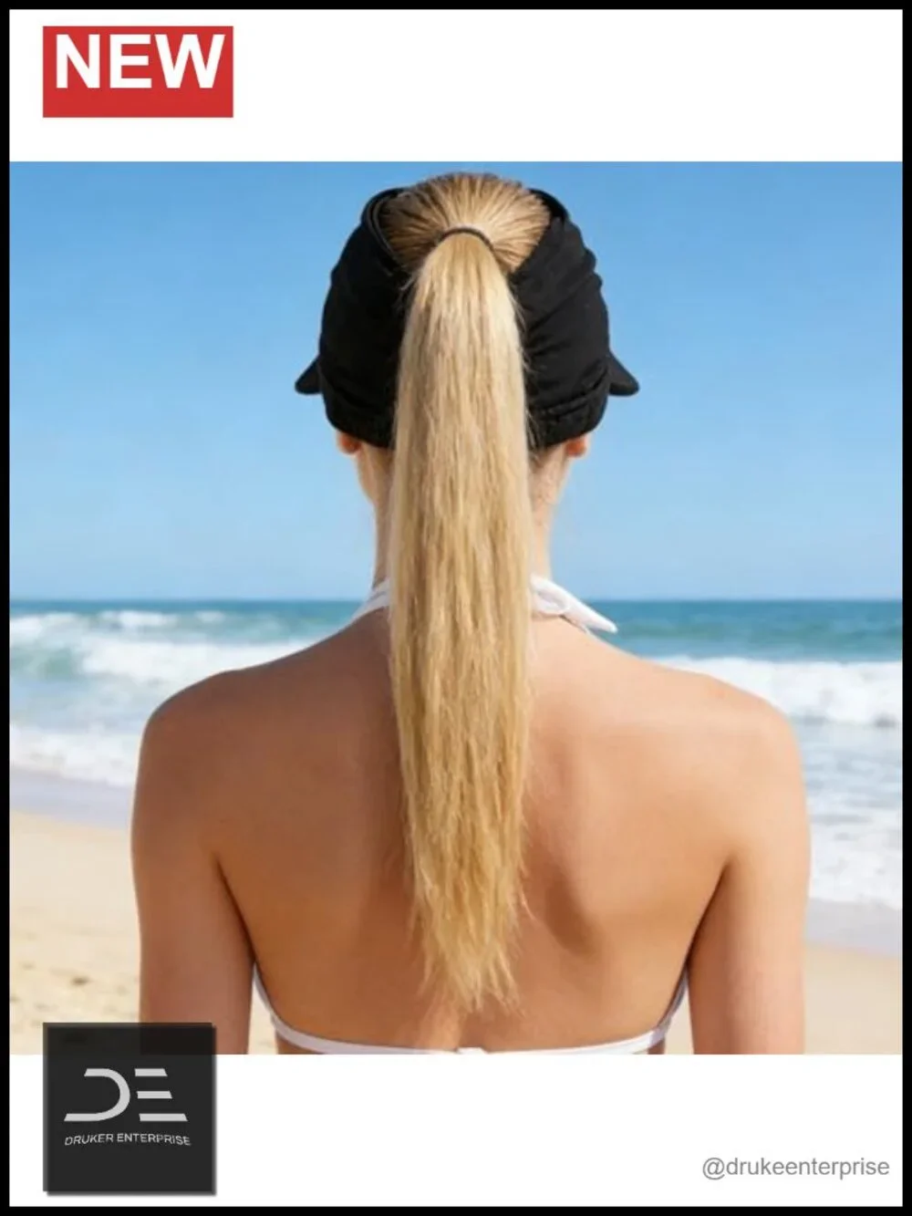 Wide Brim Ponytail Sun Hat with UV Protection - Lightweight Packable Travel Hat